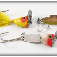 Heddon Yellow, Perch & Red Head Fidgit 3 Set In Box