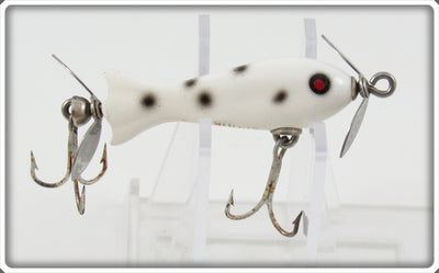 Vintage Heddon WBS White Black Spots Tiny Spook Lure