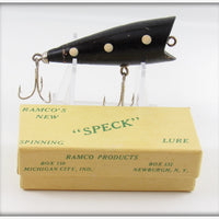 Vintage Ramco Products Black & White Speck Lure In Box