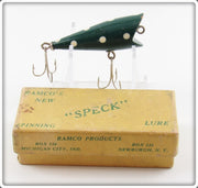 Vintage Ramco Products Green & White Speck Lure In Box