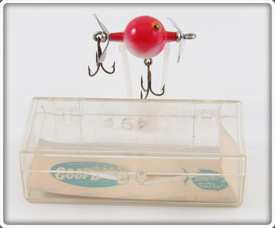 Vintage Mills Products Inc Red Fly Rod Goof Ball Lure In Box