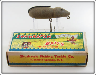 Shurkatch Fishing Tackle Co Grey Flocked Mouse Lure In Box