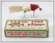 Vintage Creek Chub Red Head Dinger Lure In End Label Box 5602