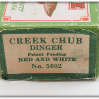 Creek Chub Red Head Dinger In End Label Box 5602