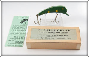 Vintage R-K Tackle Co Green & Yellow Hollowhead Lure In Box