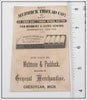 Merrick Thread Co Six Cord Spool Fishing Themed Advertising Card