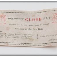 Pflueger White & Red Globe In Blue Border Box