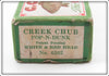 Vintage Creek Chub White & Red Head Pop N Dunk Empty Lure Box 6302