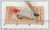 South Bend Red & White Fuzz Oreno Bucktail Fly On Card
