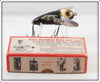 Vintage Heddon Black White Head Cone Tail Crazy Crawler + Box 2120 BWH