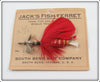 Vintage South Bend Red Jack's Fish Ferret Lure On Card