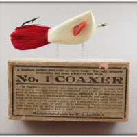 Vintage W. J. Jamison White & Red No. 1 Coaxer Lure In Box