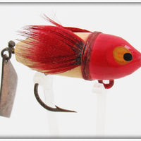 Vintage Heddon Red & White Fly Rod Flaptail Bug Lure