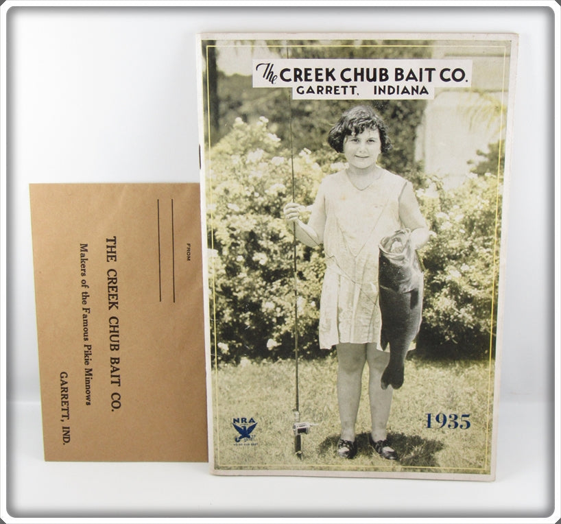 Vintage 1935 The Creek Chub Bait Co Catalog With Envelope