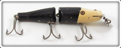 Vintage Creek Chub Black White Slant Head Jointed Pikie Lure 2611
