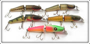 Creek Chub Rainbow Fire, Pikie, Silver Shiner, Perch & Golden Shiner Jointed Pikie Lot