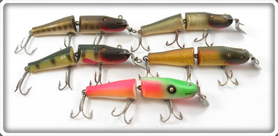 Creek Chub Rainbow Fire, Pikie, Silver Shiner, Perch & Golden Shiner Jointed Pikie Lot