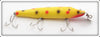 Vintage Creek Chub Yellow Spotted Plastic Pikie Lure 714 P