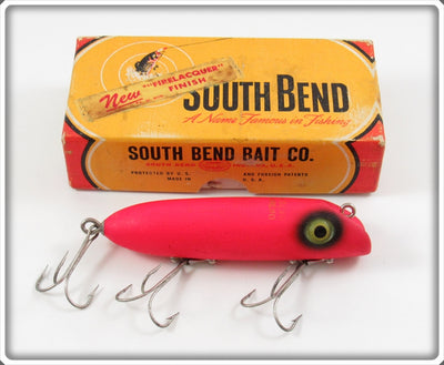Vintage South Bend Fluorescent Orange Bass Oreno Lure In Box G973 FO