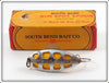 Vintage South Bend Chrome & Yellow Sun Spot Spoon Lure In Box 525 CY
