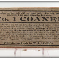 W. J. Jamison White & Red No. 1 Coaxer In Box