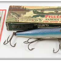 Vintage Pflueger Blue Mullet Scale Mustang Lure In Box 9509