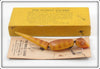 Vintage Joe B. Hinkle Yellow Hinkle Lizard Lure In Box
