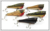 Creek Chub Pikie, Frog, Silver Flash & Black Plunker Lure Lot Of Five