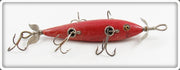 Vintage Heddon Solid Red 150 Five Hook Dowagiac Minnow Lure