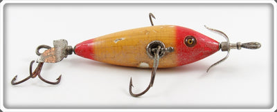 Heddon White With Red Head And Tail 100 Dowagiac Minnow Lure