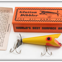 Vintage Clyde E. Key Yellow Glutton Dibbler Lure In Box 