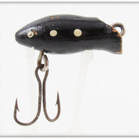 Vintage Unknown Black White Spots Fly Rod Lure 