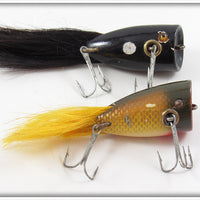 Vintage Creek Chub Solid Black & Golden Shiner Plunking Dinger Pair