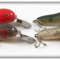 Creek Chub Red Head, Perch, Black Sucker & Silver Flash Deepster Lot