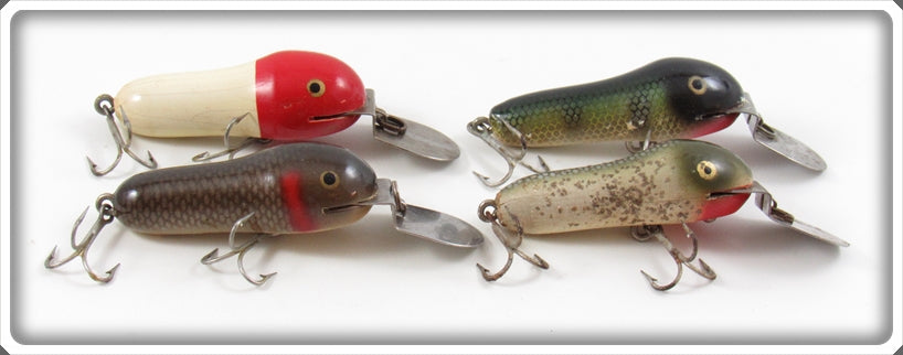 Creek Chub Red Head, Perch, Black Sucker & Silver Flash Deepster Lot