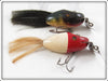 Vintage Creek Chub Red Head White Dinger & Perch Midget Dinger Pair