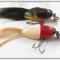 Vintage Creek Chub Red Head White Dinger & Perch Midget Dinger Pair