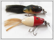 Vintage Creek Chub Red Head White Dinger & Perch Midget Dinger Pair