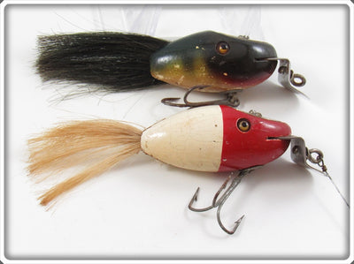 Vintage Creek Chub Red Head White Dinger & Perch Midget Dinger Pair