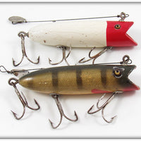 Vintage Creek Chub Red Head White & Perch Castrola Lure Pair