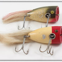 Vintage Creek Chub Silver Flash & Red Head White Plunking Dinger Pair
