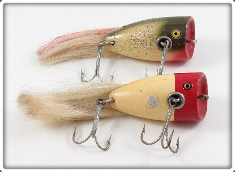 Vintage Creek Chub Silver Flash & Red Head White Plunking Dinger Pair