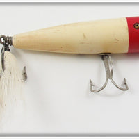Vintage Creek Chub Red Head White Snook Plunker Lure 7102