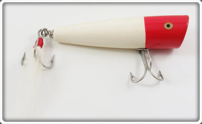 Vintage Creek Chub Red Head White Snook Plunker Lure 7102