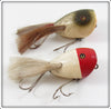 Creek Chub Red Head White & Silver Flash Surface Dingbat Lure Pair