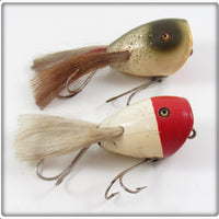 Creek Chub Red Head White & Silver Flash Surface Dingbat Lure Pair
