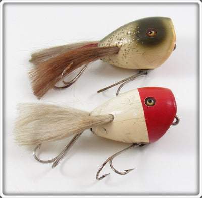 Creek Chub Red Head White & Silver Flash Surface Dingbat Lure Pair