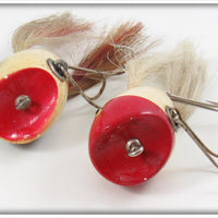 Creek Chub Red Head White & Silver Flash Surface Dingbat Pair