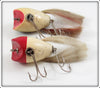 Creek Chub Red Head White & Silver Flash Surface Dingbat Pair