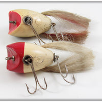 Creek Chub Red Head White & Silver Flash Surface Dingbat Pair